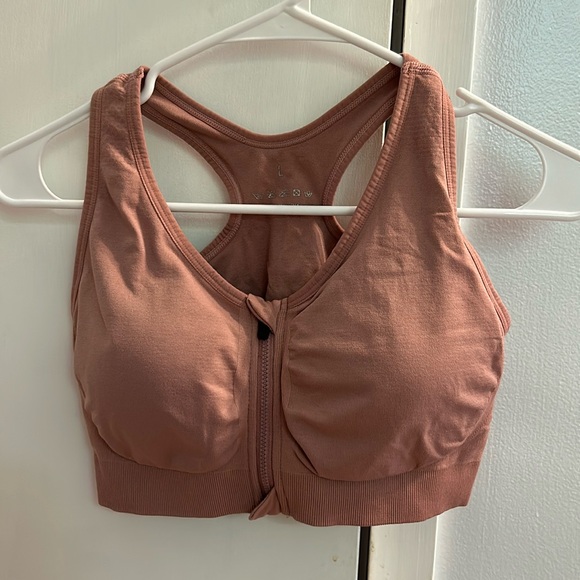 Zip Front Racerback Sports Bra - Picture 1 of 3